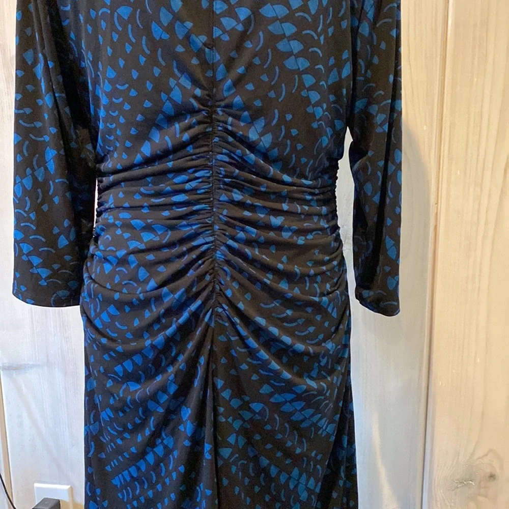 White House black market black with blue jewel print dress NWT - Picture 6 of 7